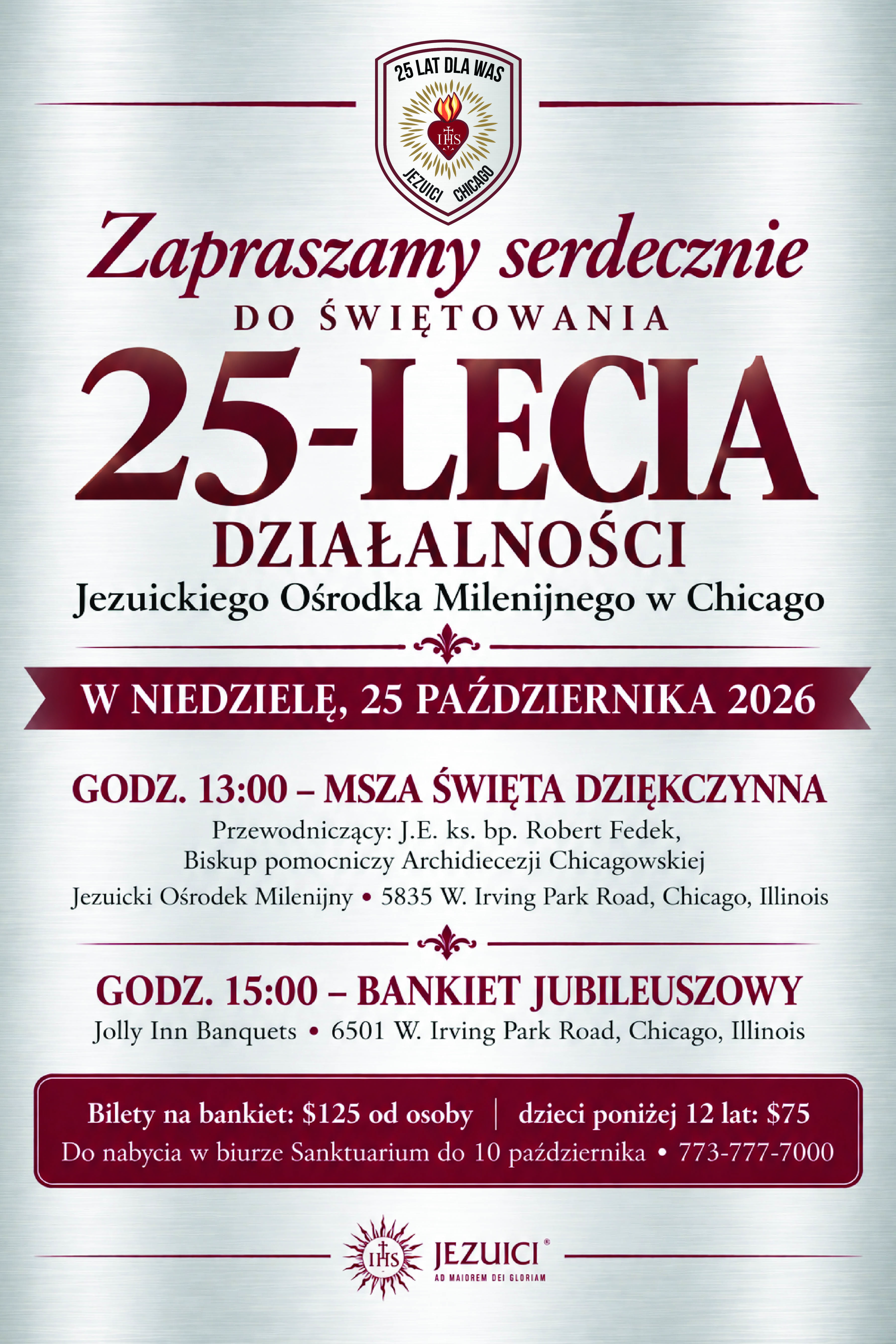 JUBILEUSZOWA MSZA I BANKIET 